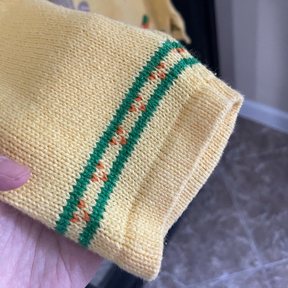 Vintage Quacker Factory Springtime Bunny Yellow Sweater Size 1X - Picture 4 of 8